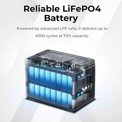 OUKITEL 1800W Solar Generator Lifepo4 Battery Home Outdoor Emergency Portable Power Station With Wireless Charging