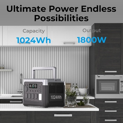 1800W Lifepo4 Battery Portable Power Station with Quick Charge APP Control Overseas Warehouse in Stock Solar Generator